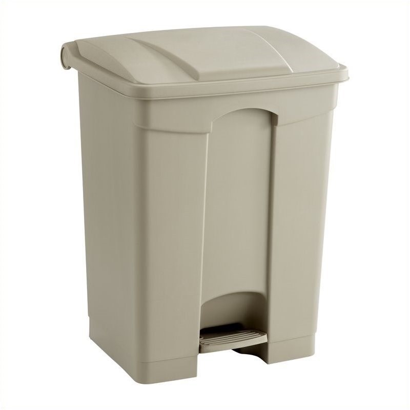 Safco Plastic Step-On Receptacle - 17 Gallon in Tan