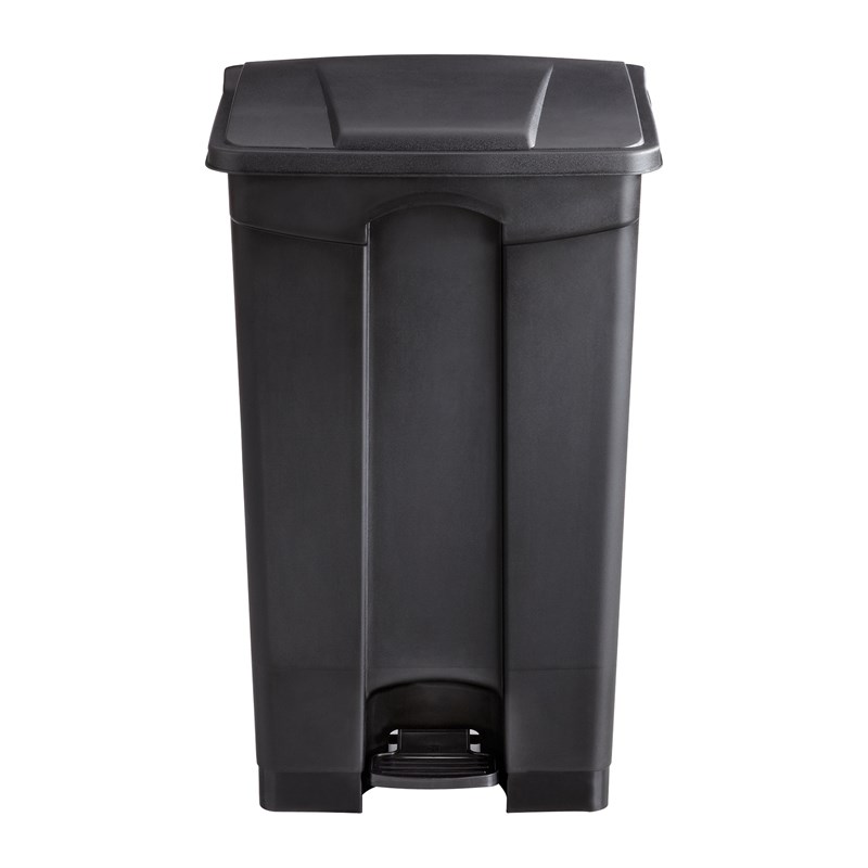 Safco Hands Free Plastic Step-On Receptacle Trash Can - 23 Gallon in Black