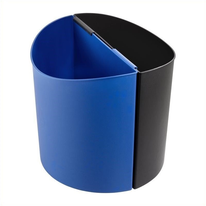 Safco Large Desk-Side Receptacle in Black & Blue