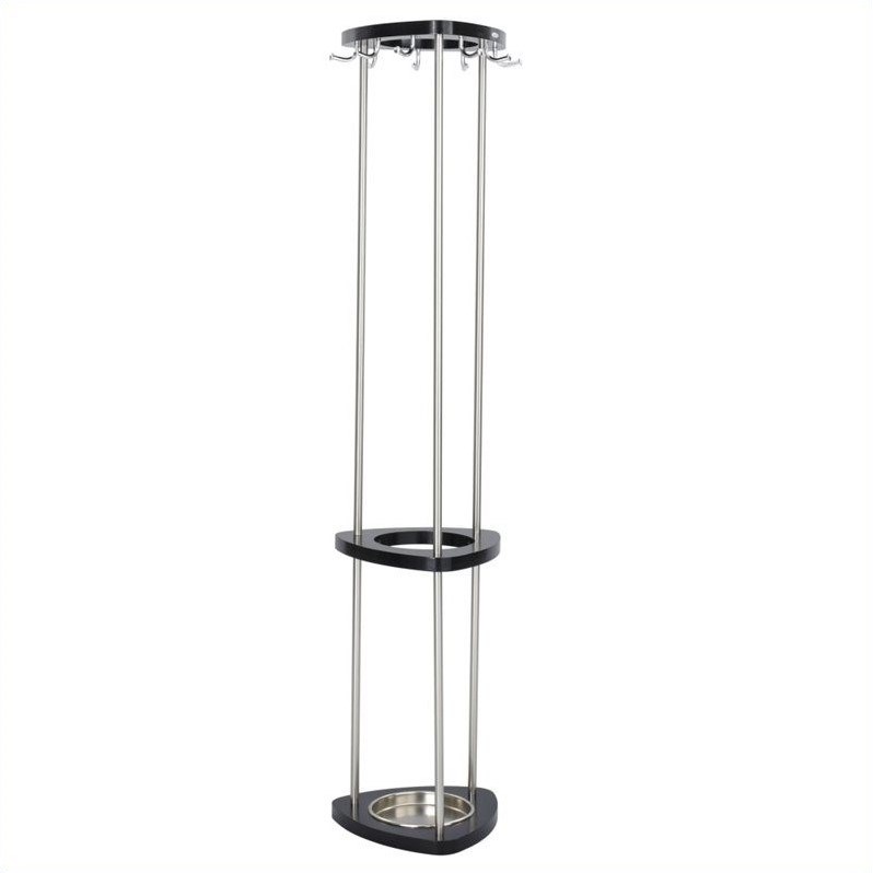 Safco's Mode Wood Coat Rack And Umbrella Rack in Black