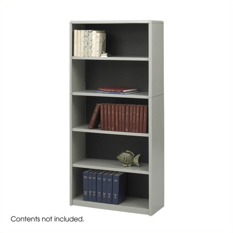 Safco 5-Shelf ValueMate Grey Economy Steel Bookcase