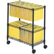 Safco Two-Tier Mobile Metal File Cart in Black