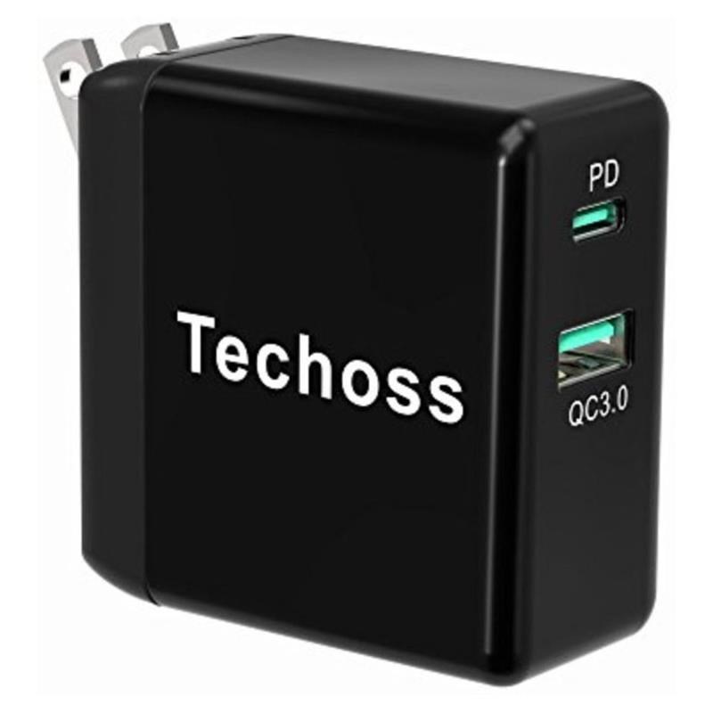 Offex Contemporary Plastic and Metal USB C PD Charger in Black