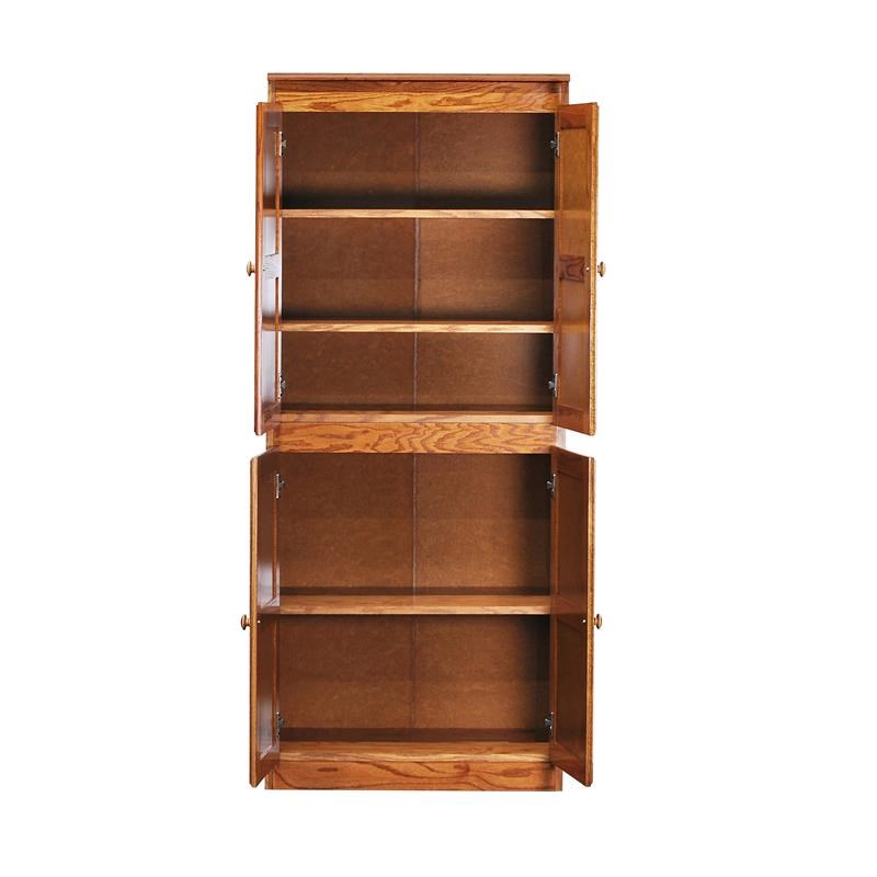 Traditional 72" Wood Storage with 5Shelves in Dry Oak Homesquare