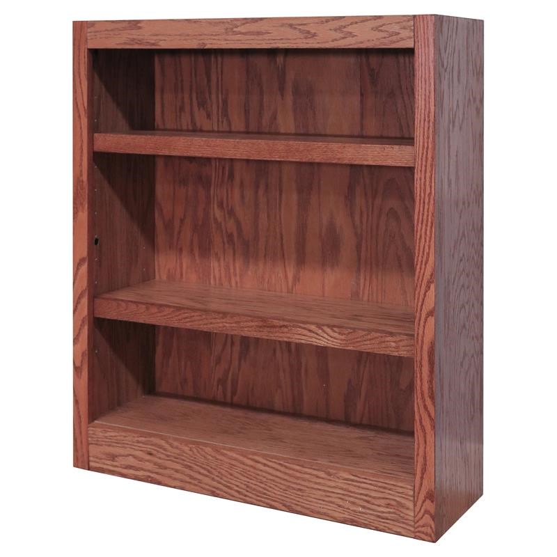 3 Shelf Wood Bookcase, 36 Inch Wide Wood Bookcase