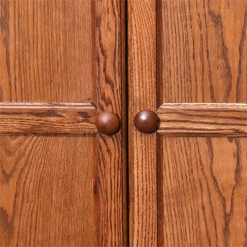 Traditional 36" Wood Storage with 2Shelves in Dry Oak Homesquare