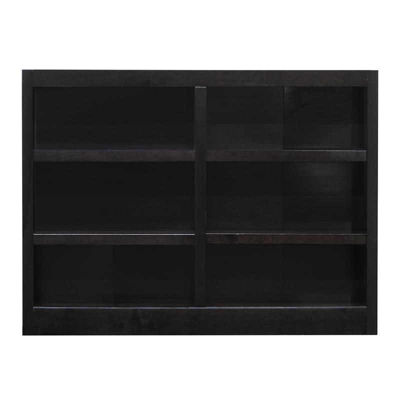 Shelf Double Wide Wood Bookcase, 46 Inch Wide White Bookcase