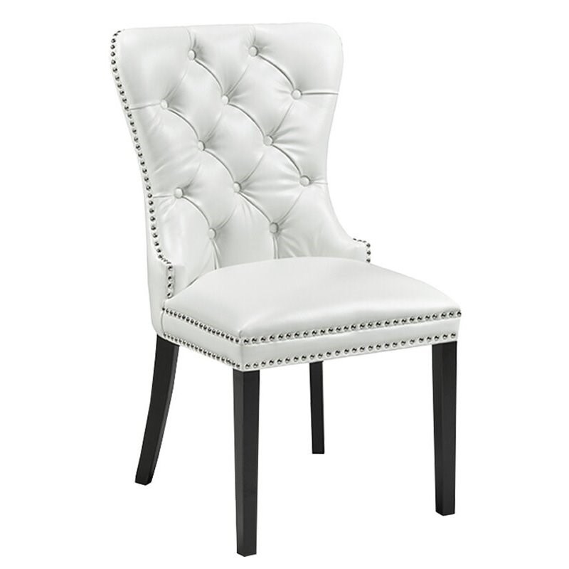 Uptown Club Norfolk Laux Leather Dining Chair in White Homesquare