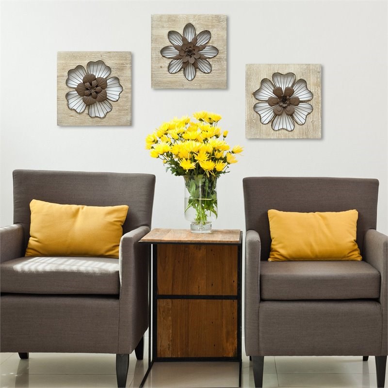 Stratton Home Decor Rustic Flower Wall In Natural And Espresso Homesquare - Stratton Home Decor Rustic Flower Pots Stratton Home Decor Rustic Flower Wall In Natural And Espresso Homesquare - Stratton Home Decor Rustic Flower Pots