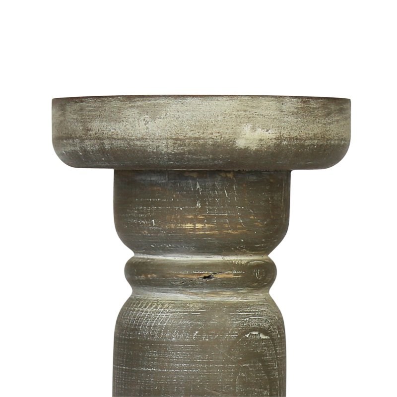 Stratton Home Decor Tall Rustic Candle Holder in Gray