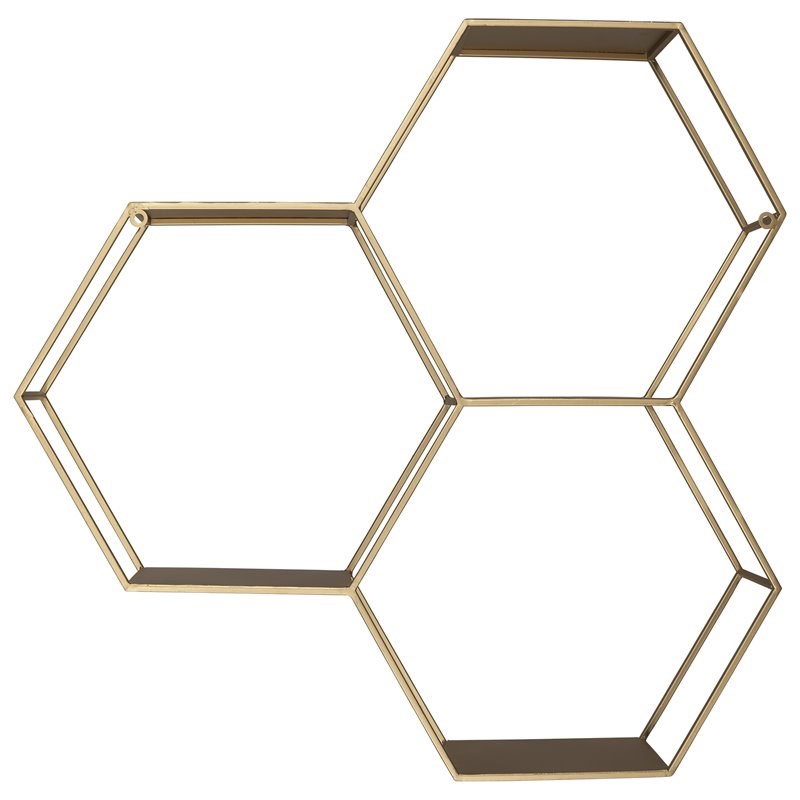 Decor Honeycomb Hexagon Wall Shelf, Honeycomb Wall Shelves Gold