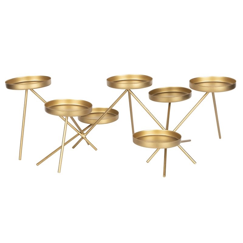 Stratton Home Decor Modern Metal Candle Holder Centerpiece in Gold