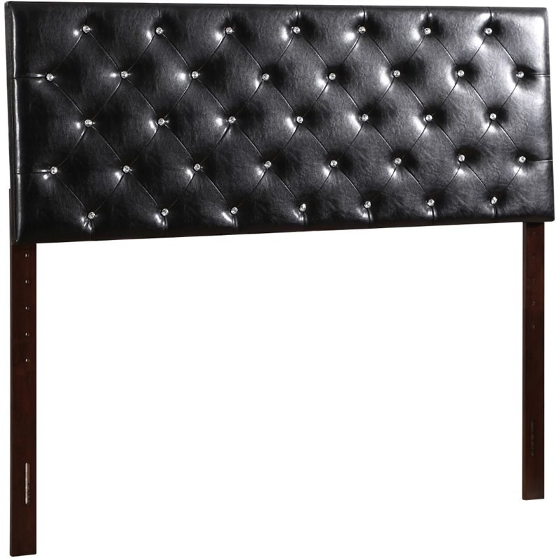 Glory Furniture Super Nova Faux Leather Upholstered Full Headboard in Black