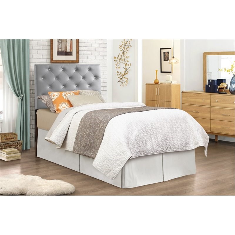 glory furniture super nova faux leather upholstered twin headboard in