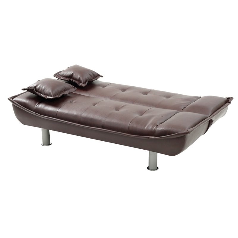 Glory Furniture Lionel Faux Leather Sleeper Sofa in Burgundy