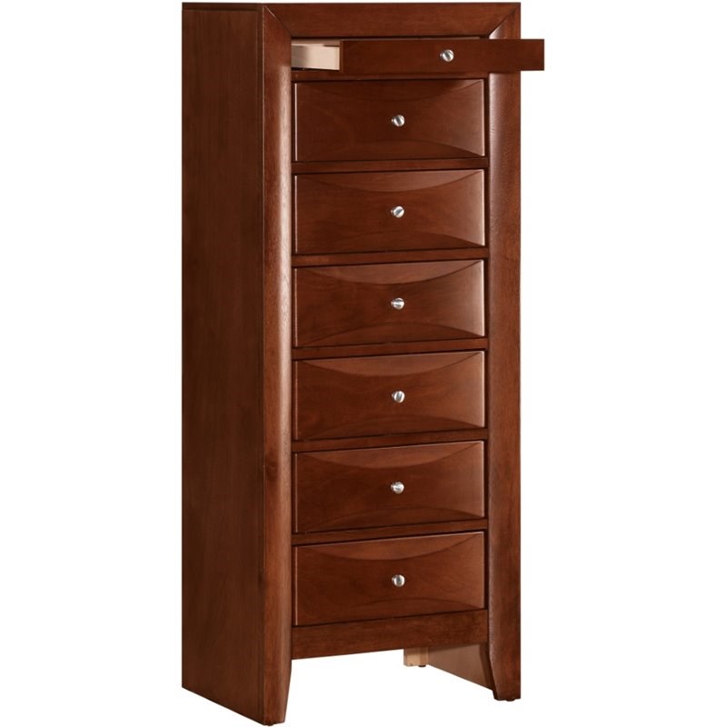Glory Furniture Marilla 7 Drawer Lingerie Chest in Cherry