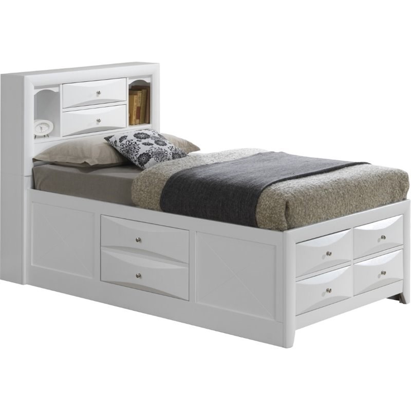 Glory Furniture Marilla Twin Storage Bed in White Homesquare