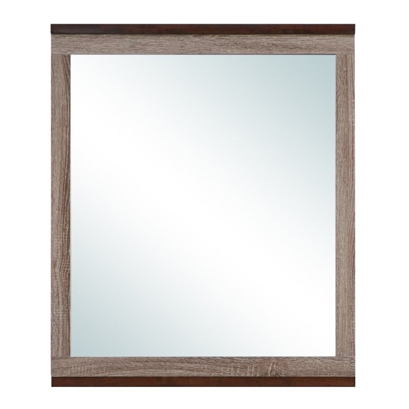 Glory Furniture Magnolia Mirror in Gray and Brown