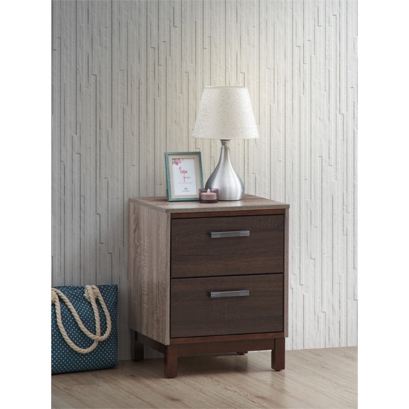 Glory Furniture Magnolia Nightstand in Gray and Brown Homesquare