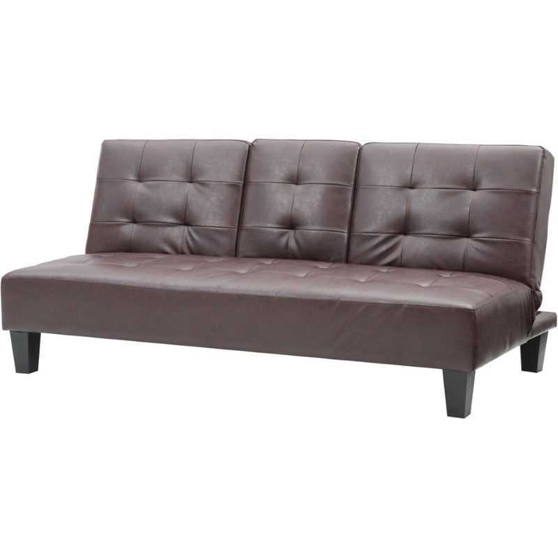 Glory Furniture Richie Faux Leather Sleeper Sofa in Burgundy