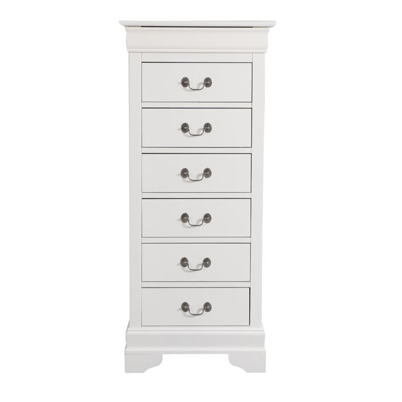 Glory Furniture Louis Phillipe 7 Drawer Lingerie Chest in White