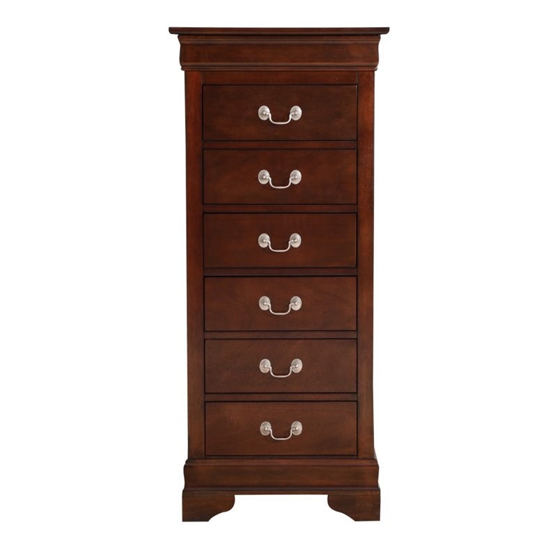 Glory Furniture Louis Phillipe 7 Drawer Lingerie Chest in Cappuccino