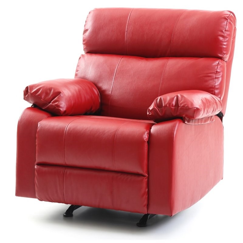 red leather rocking recliner