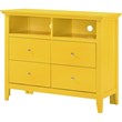 Glory Furniture Hammond 4 Drawer TV Stand in Yellow