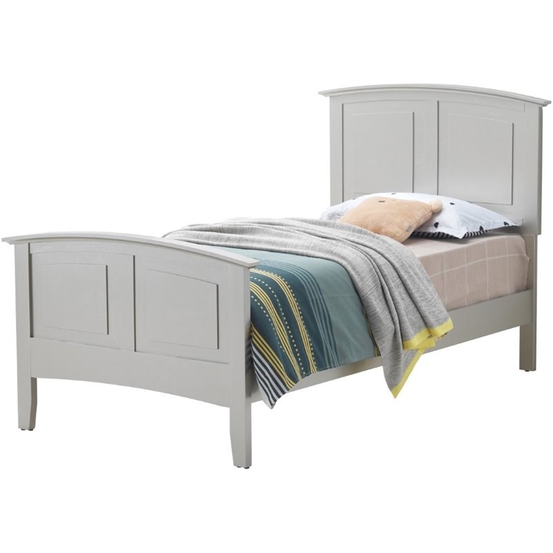Glory Furniture Hammond Twin Panel Bed in Silver Champagne