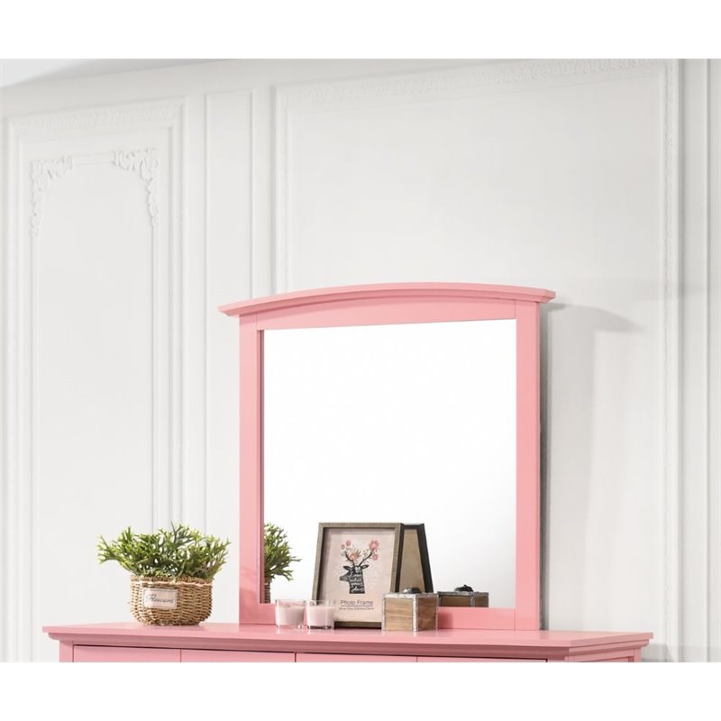 Glory Furniture Hammond Mirror in Pink