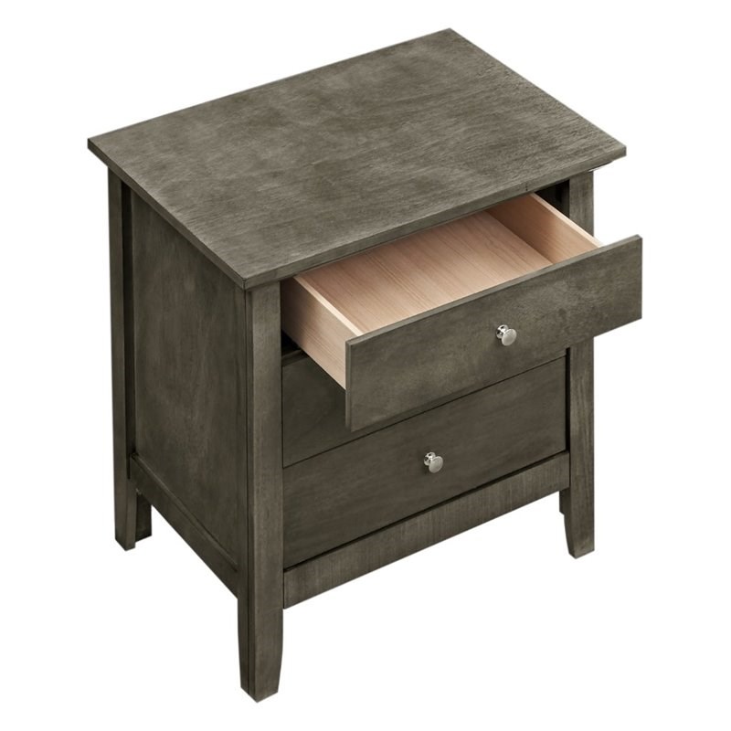 Glory Furniture Hammond 3 Drawer Nightstand in Gray