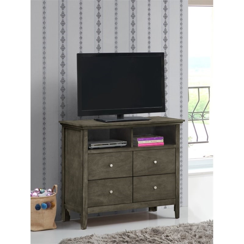 Glory Furniture Hammond 4 Drawer TV Stand in Gray