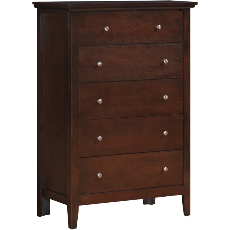 Glory Furniture Hammond 5 Drawer Chest in Cappuccino