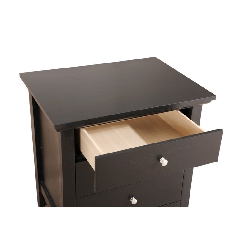 Glory Furniture Hammond 3 Drawer Nightstand in Black