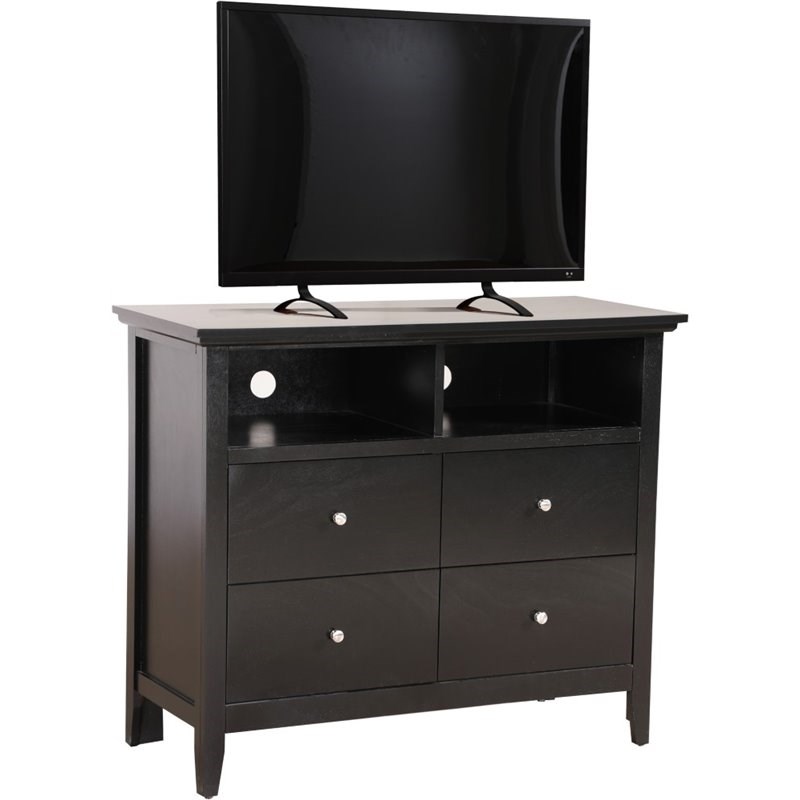 Glory Furniture Hammond 4 Drawer TV Stand in Black