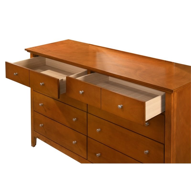 Glory Furniture Hammond 8 Drawer Dresser in Oak