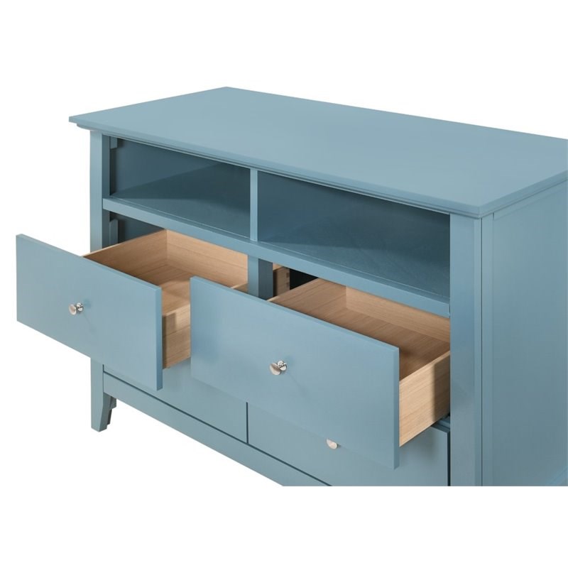 Glory Furniture Hammond 4 Drawer TV Stand in Teal