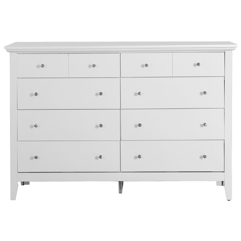 Glory Furniture Hammond 8 Drawer Dresser in White