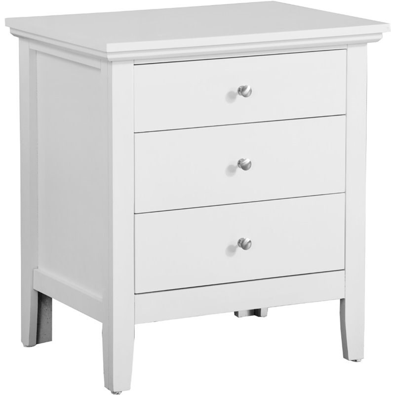 Glory Furniture Hammond 3 Drawer Nightstand in White