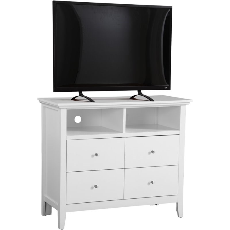 Glory Furniture Hammond 4 Drawer TV Stand in White