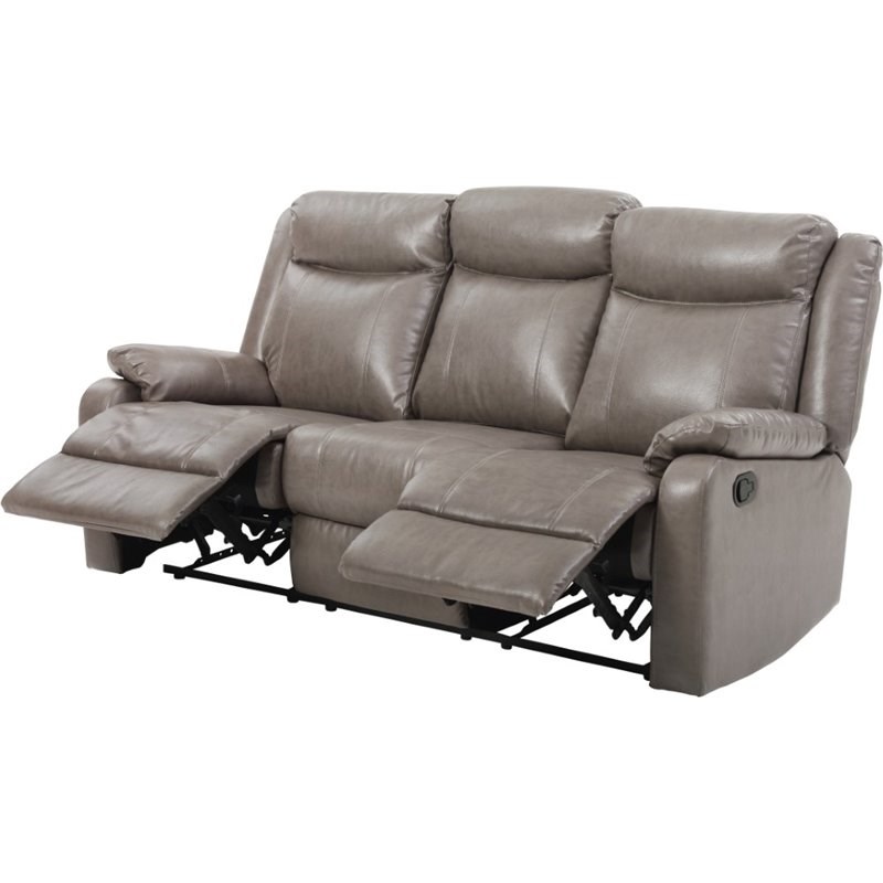 Glory Furniture Ward Faux Leather, Leather Double Recliner Sofa