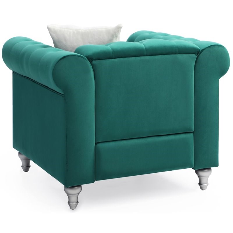 Glory Furniture Raisa Velvet Chair in Green