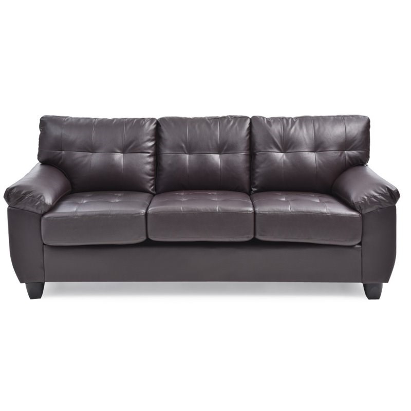 Glory Furniture Gallant Faux Leather Sofa in Cappuccino Homesquare