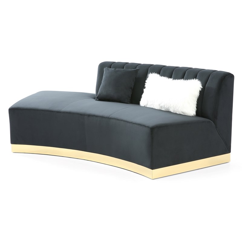 Glory Furniture Brentwood  G433-SCH Velvet   Chaise BLACK