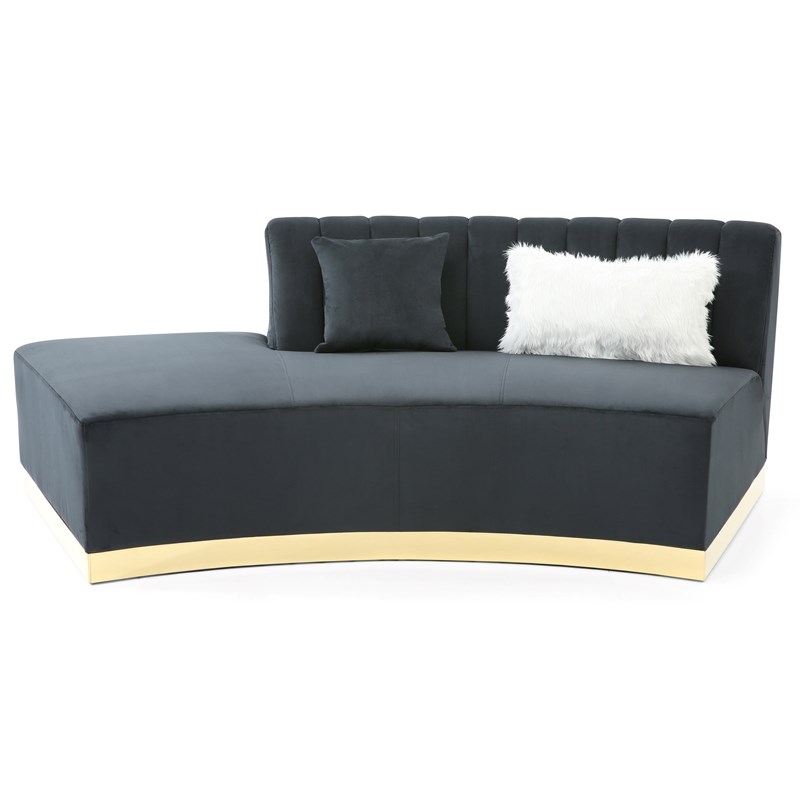 Glory Furniture Brentwood  G433-SCH Velvet   Chaise BLACK