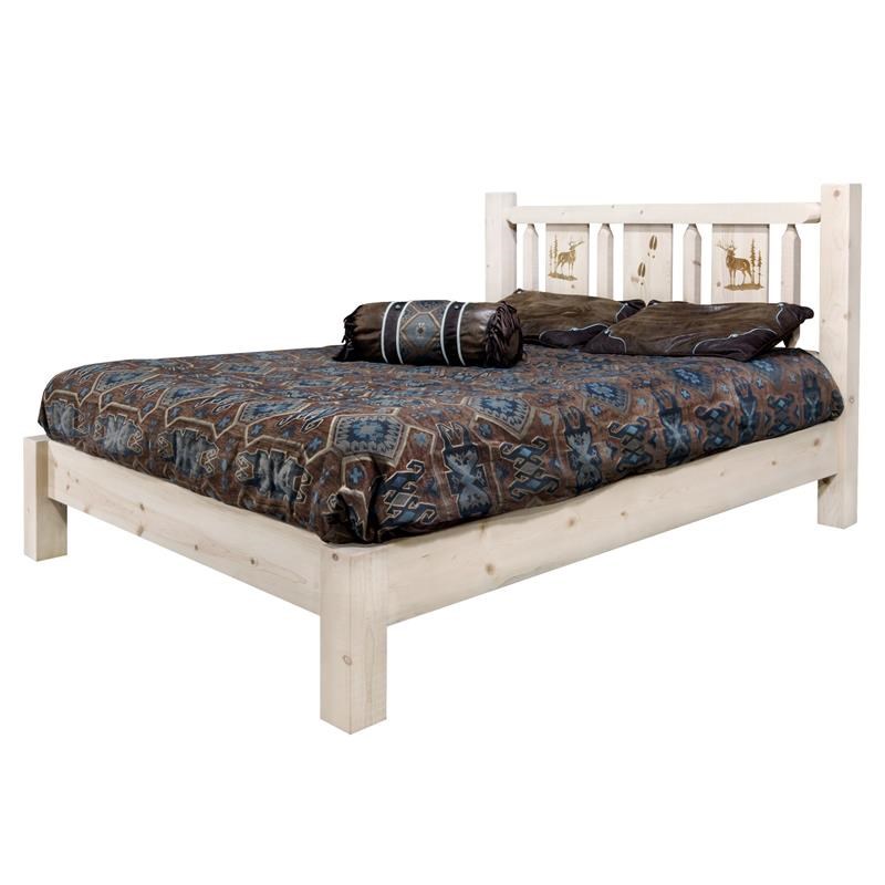 Montana Woodworks Homestead Hand-Crafted Wood Full Platform Bed in Natural