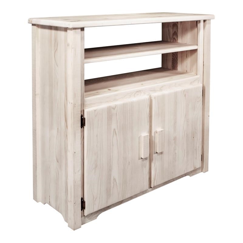 Montana Woodworks Homestead Transitional Solid Wood Media Center In Natural Mwhcmc