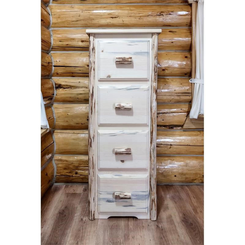 Montana Woodworks 4 Drawers Transitional Wood File Cabinet in Natural