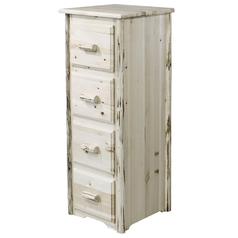 Montana Woodworks 4-drawer Transitional Wood File Cabinet in Natural