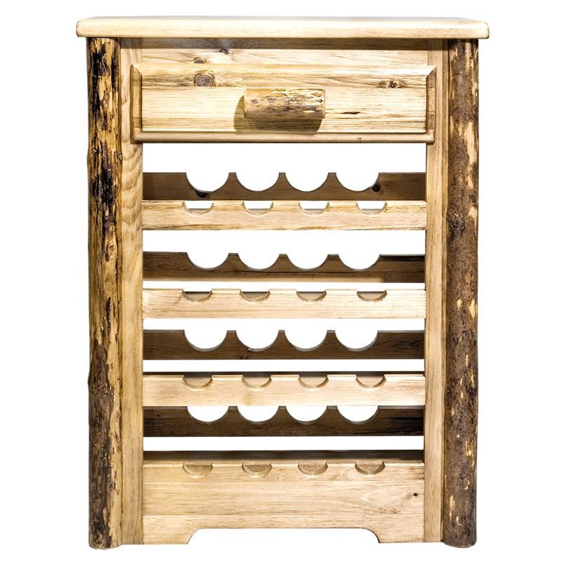 Montana Woodworks Glacier Country Wood Wine Cabinet in Brown Lacquered